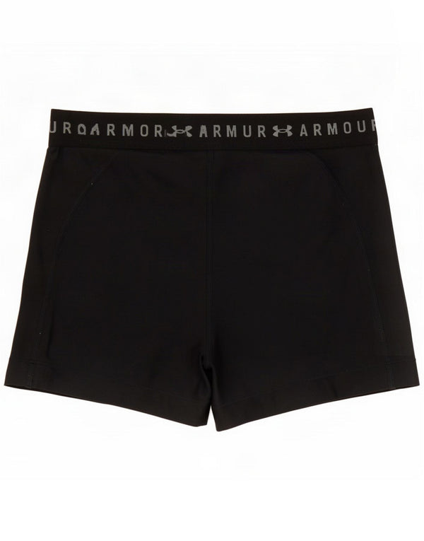 Under Armour Womens Heat Gear Graphic Sport Shorts UK 8 Small Black