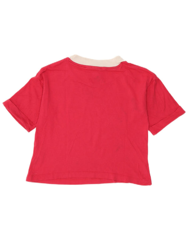 Γυναικείο γραφικό T-Shirt Adidas Crop Top 8 Small Pink Colourblock