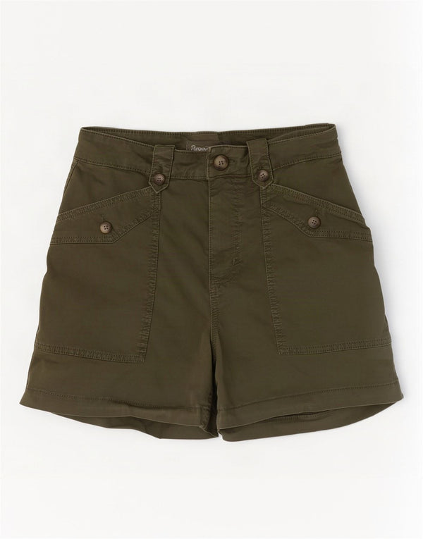 Γυναικείο ψηλόμεσο σορτς Chino MINT VELVET UK 10 Small W28 Χακί βαμβακερό