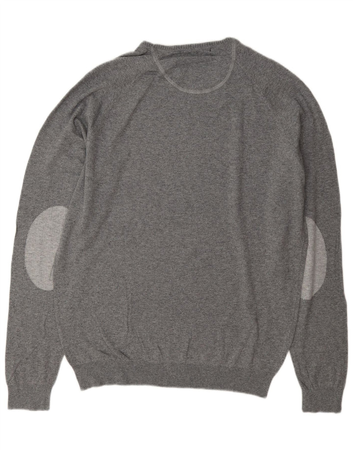 Ανδρικό πουλόβερ Zara Crew Neck Jumper XL Γκρι βαμβακερό