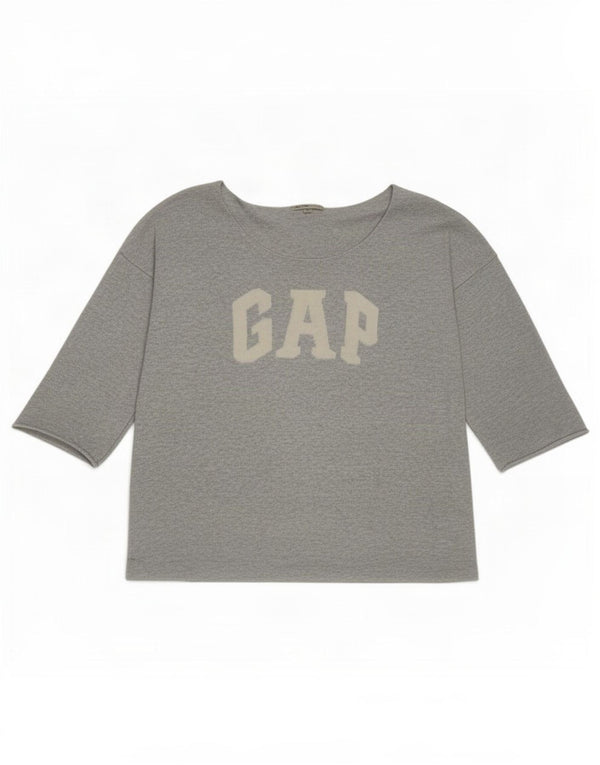 Gap Γυναικείο Γραφικό Τοπ 3/4 Μανίκι UK 16 Large Grey