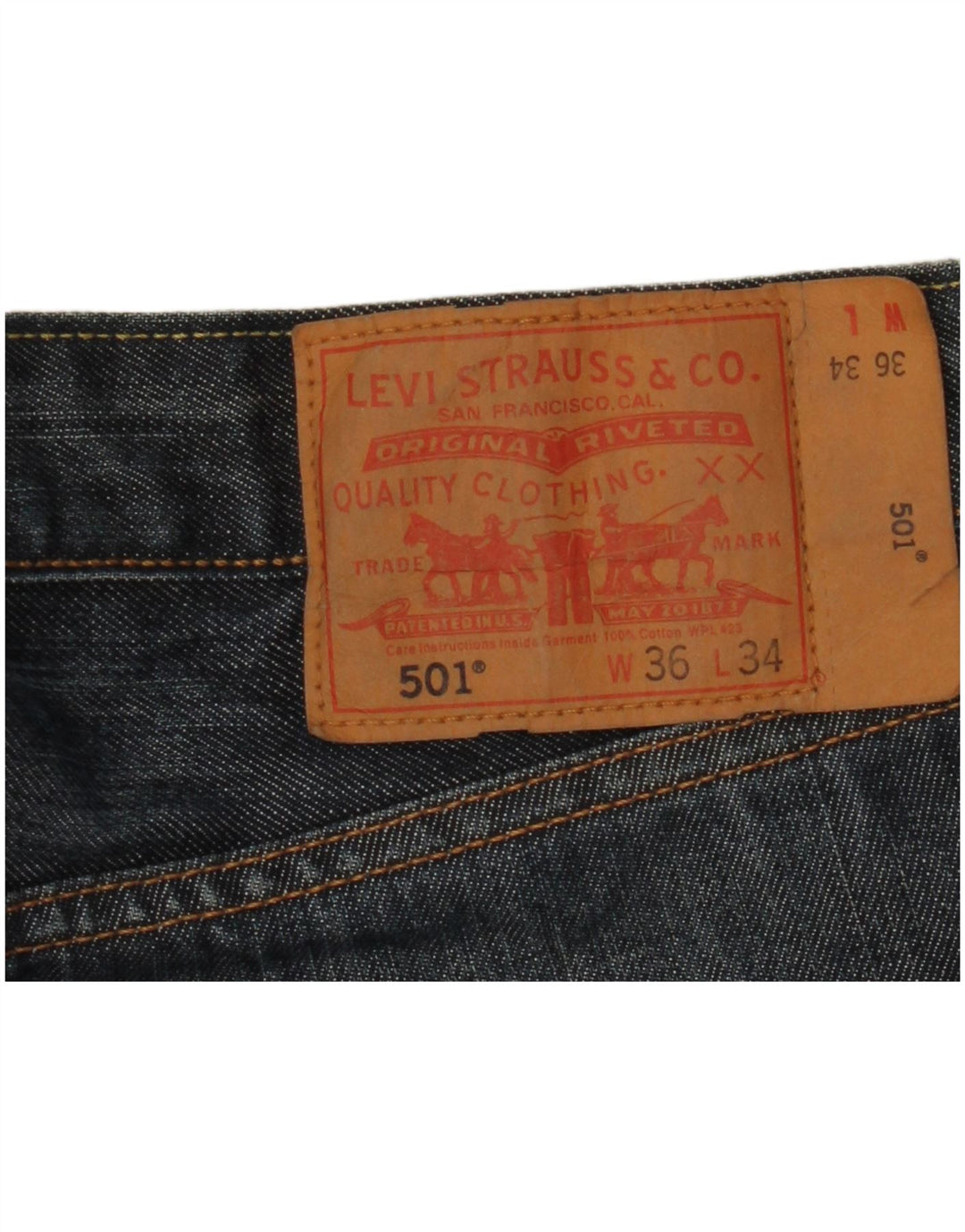 Levi's Mens 501 Straight Jeans W36 L27 Blue