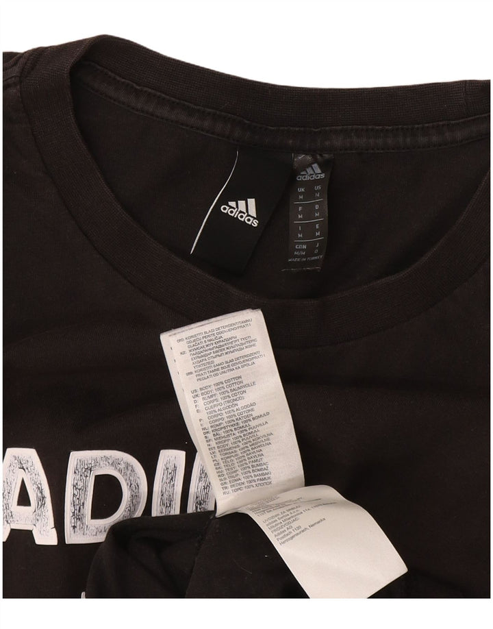 Ανδρικό γραφικό T-Shirt Adidas Top Μεσαίο μαύρο βαμβακερό