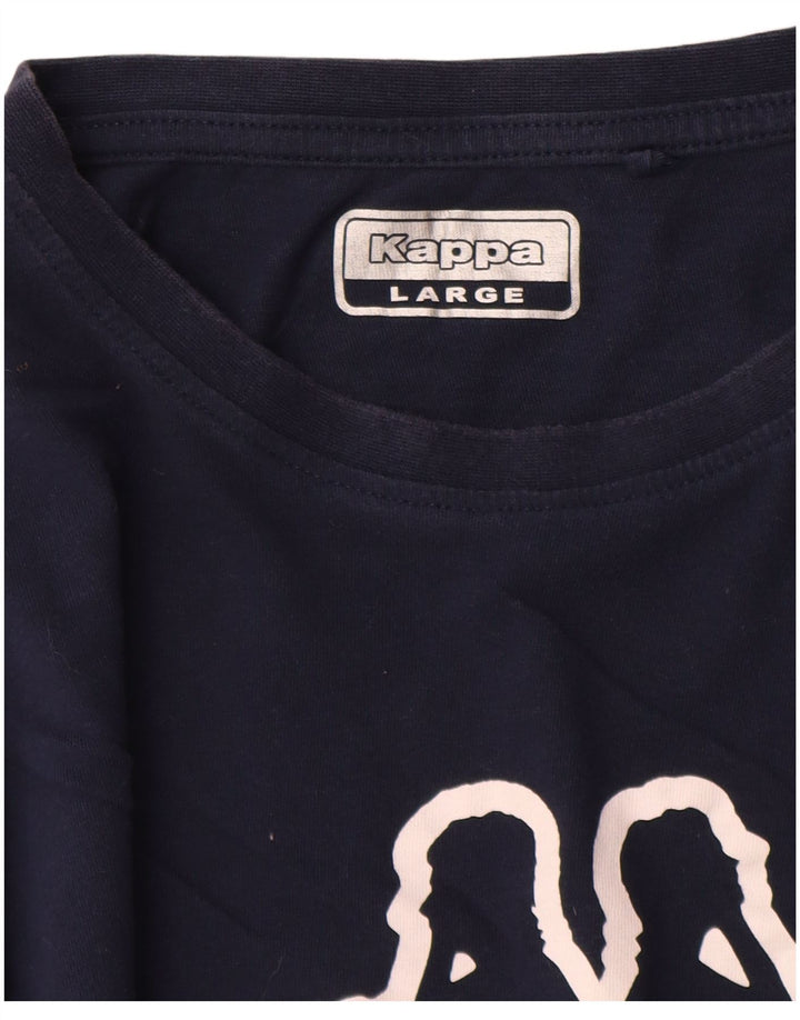 Ανδρικό γραφικό T-Shirt Kappa Top Large Navy Blue