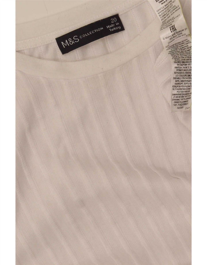 Marks & Spencer Γυναικείο υπερμεγέθη μακρυμάνικο UK 20 2XL Λευκός Πολυεστέρας