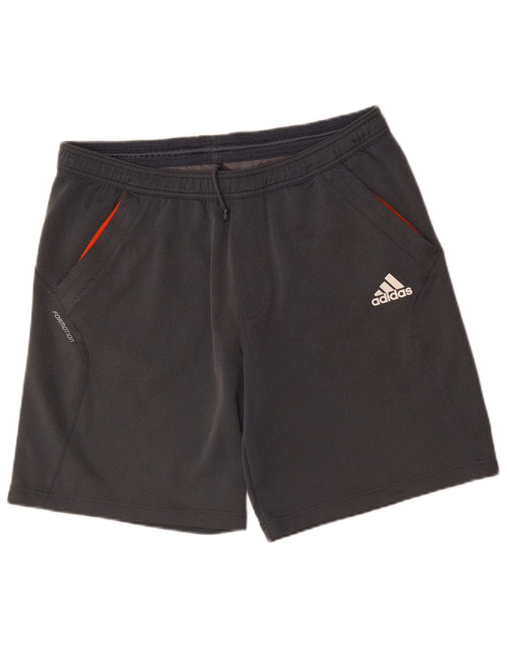 Ανδρικό αθλητικό σορτς ADIDAS Climalite από μεσαίο γκρι πολυεστέρα