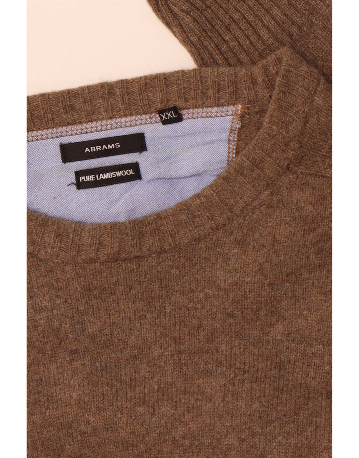 Ανδρικό πουλόβερ ABRAMS Crew Neck Jumper 2XL Καφέ Lambswool