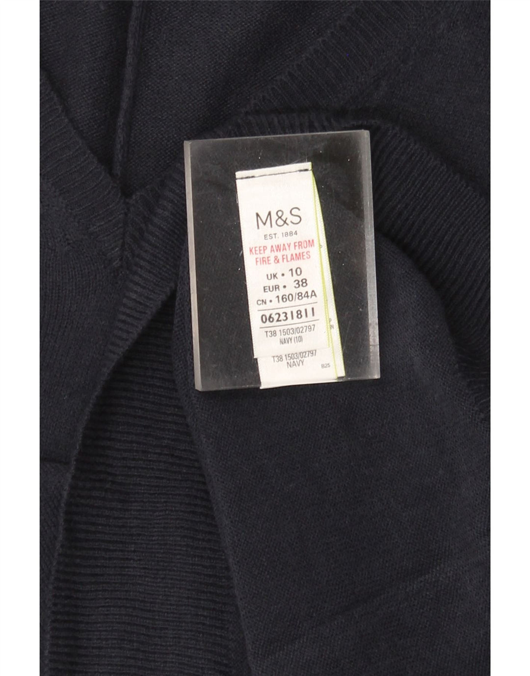 MARKS & SPENCER Γυναικείο πουλόβερ με V λαιμόκοψη UK 10 Small Navy Blue