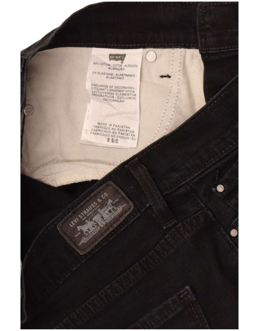 Levi's Womens 512 Bootcut Jeans Αδυνατίσματος US 8 Medium W27 L28 μαύρο βαμβακερό