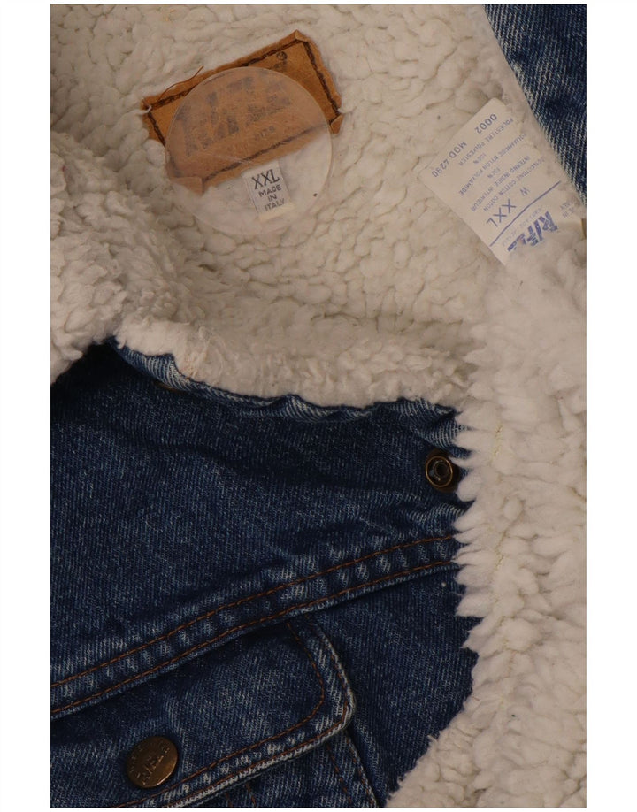 RIFLE Ανδρικό Sherpa Τζιν Μπουφάν UK 44 2XL Μπλε Βαμβακερό