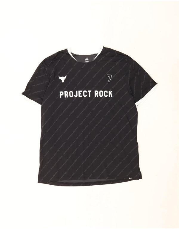Ανδρικό γραφικό μπλουζάκι Under Armour Top Large Μαύρο ριγέ νάιλον Sports