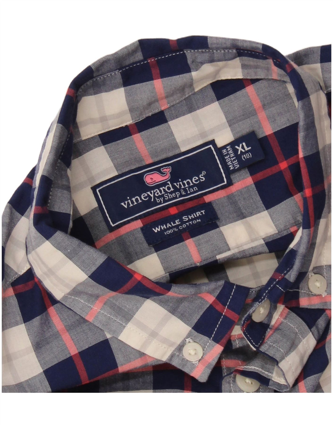 VINEYARD VINES Αγόρια πουκάμισο 15-16 ετών XL Navy Blue Check Cotton