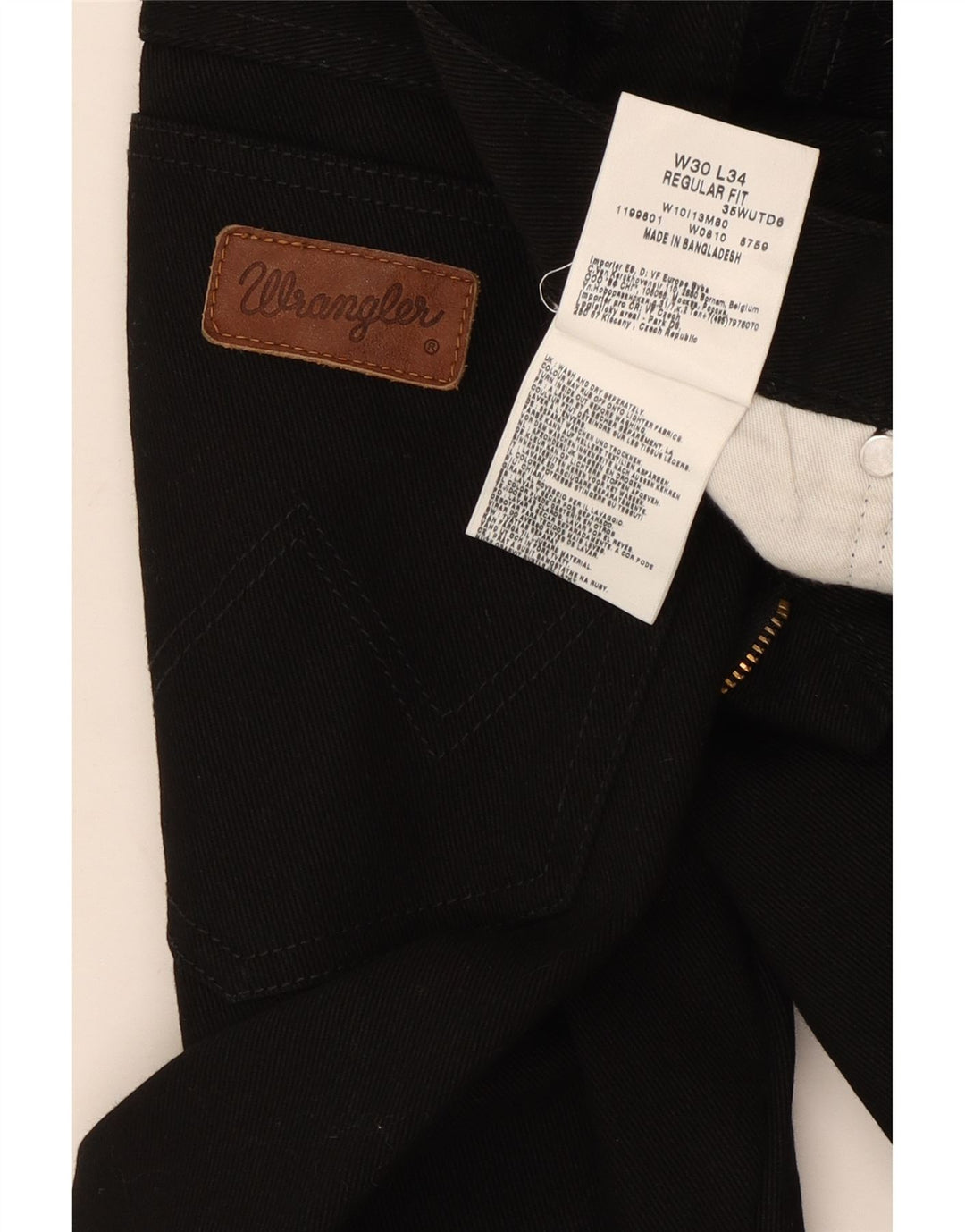 Ανδρικό τζιν Wrangler ίσιο W30 L31 μαύρο βαμβακερό