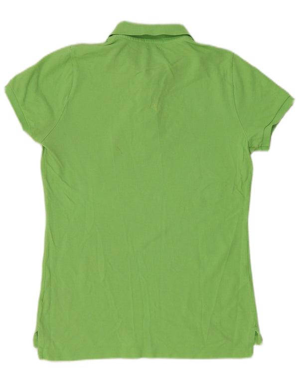 Polo Ralph Lauren Womens Skinny Polo Shirt UK 12 Medium Green Cotton