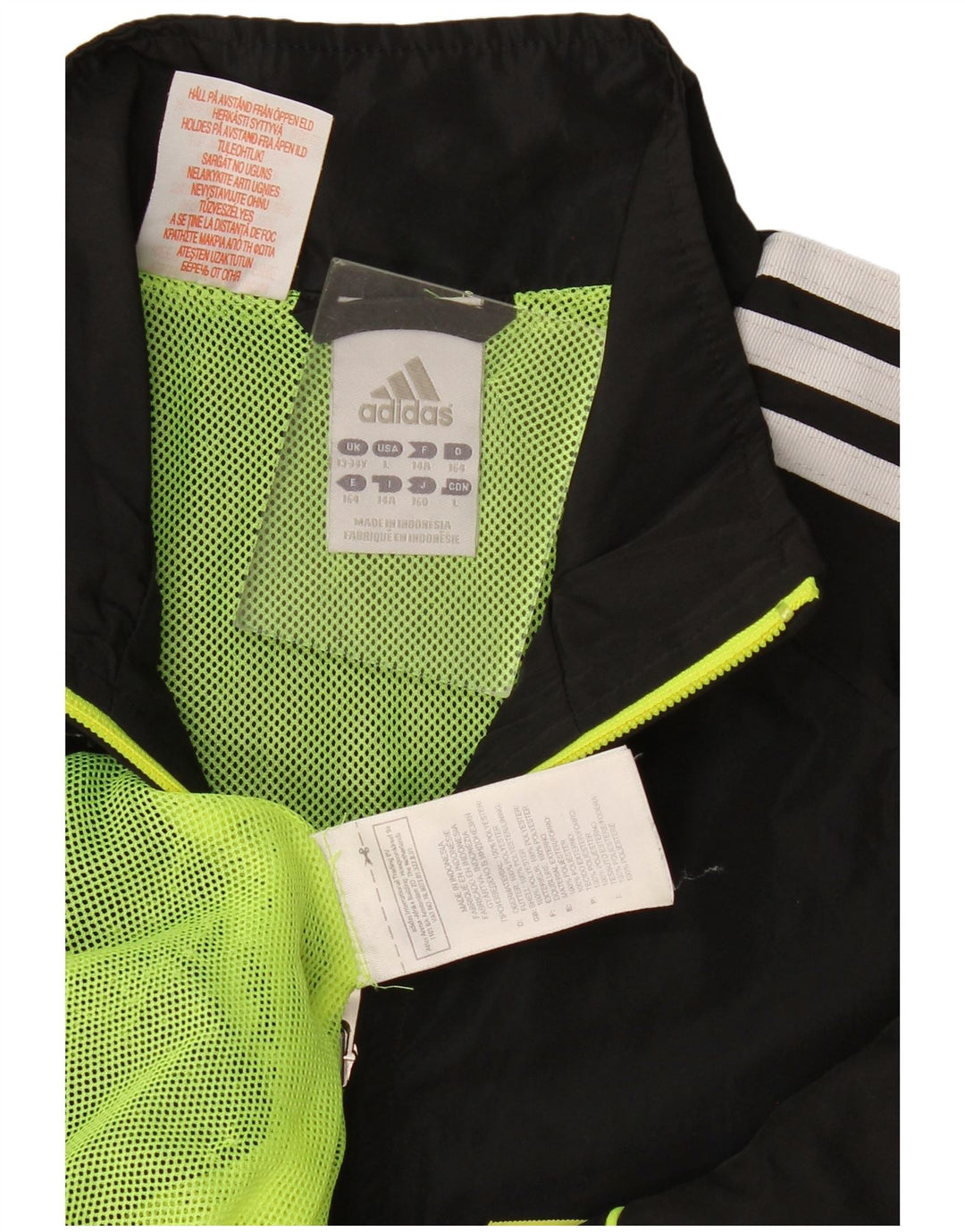 Adidas Boys Graphic αθλητική φόρμα Top Jacket 13-14 ετών Μεγάλο Μαύρο Πολυεστέρα