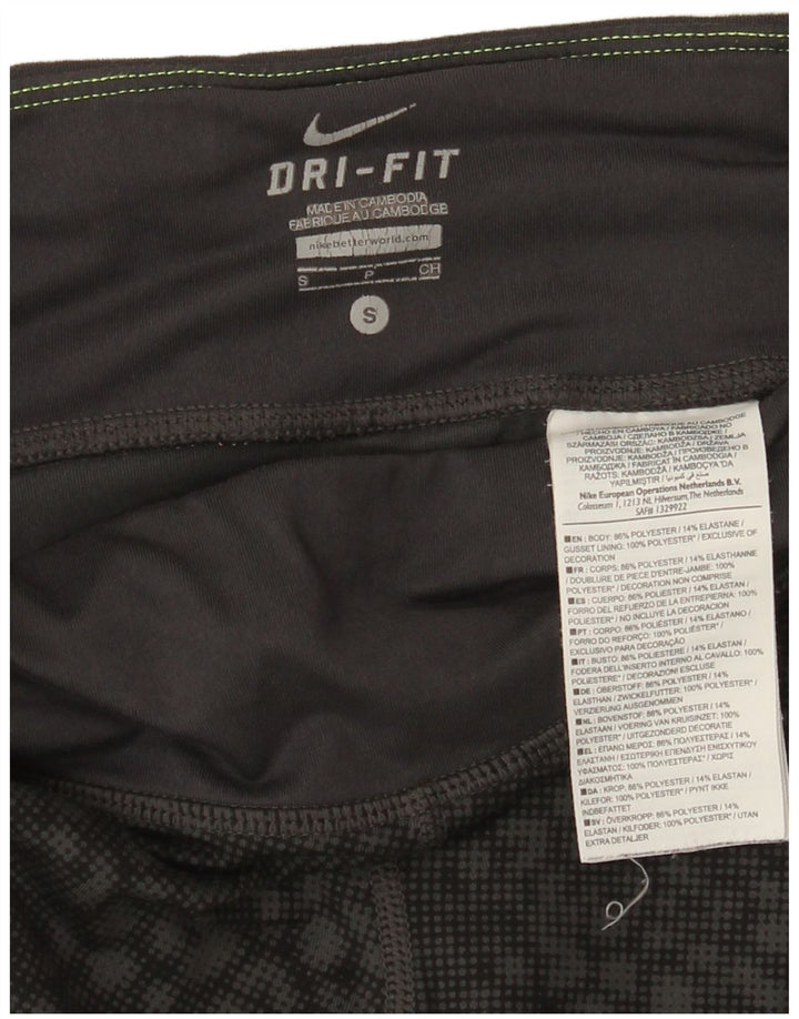 Γυναικεία κολάν Nike Dri Fit Capri UK 8 Μικρός μαύρος γεωμετρικός πολυεστέρας
