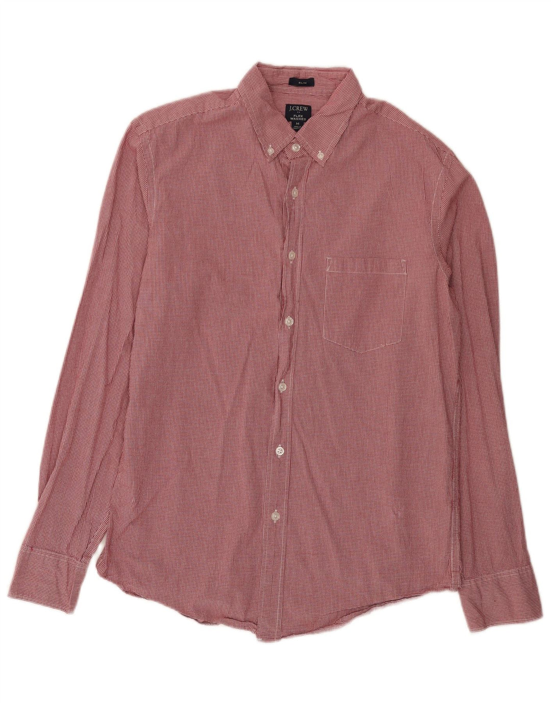 Πουκάμισο J. Crew Mens Flex Washed Slim Μεσαίο κόκκινο βαμβακερό Gingham