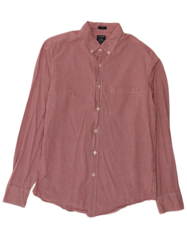 Πουκάμισο J. Crew Mens Flex Washed Slim Μεσαίο κόκκινο βαμβακερό Gingham