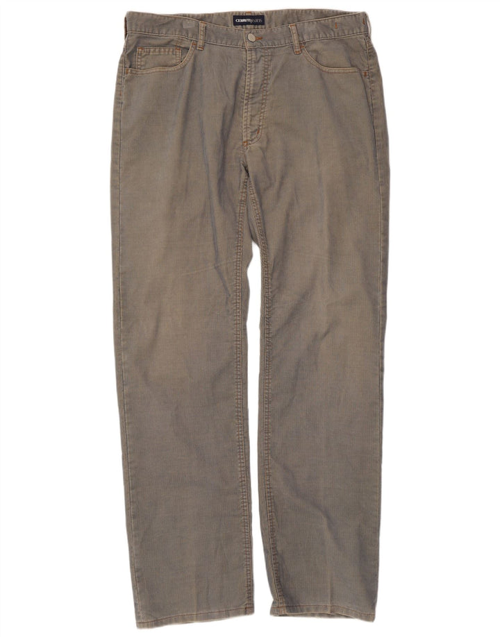 Ανδρικό ίσιο κοτλέ παντελόνι Cerruti W38 L34 Μπλε Πολυεστέρας