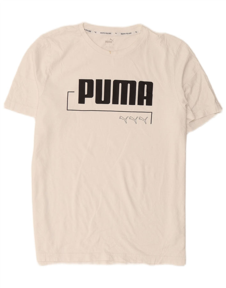 Ανδρικό γραφικό μπλουζάκι Puma, μεγάλο λευκό βαμβακερό