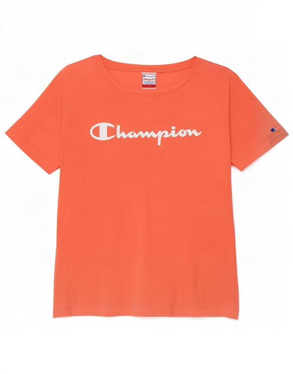 Champion Womens Heritage Fit Graphic T-shirt Top UK 8 Small Pink