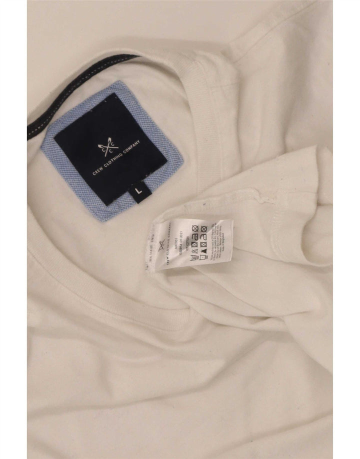 Ανδρικό T-Shirt Crew Clothing Top μεγάλο λευκό βαμβακερό