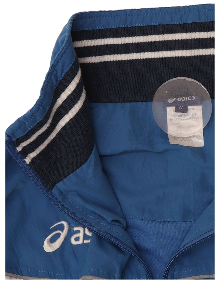 Ανδρική αθλητική φόρμα γραφικών Asics Top μπουφάν μεσαίου μπλε χρώματος πολυεστέρας