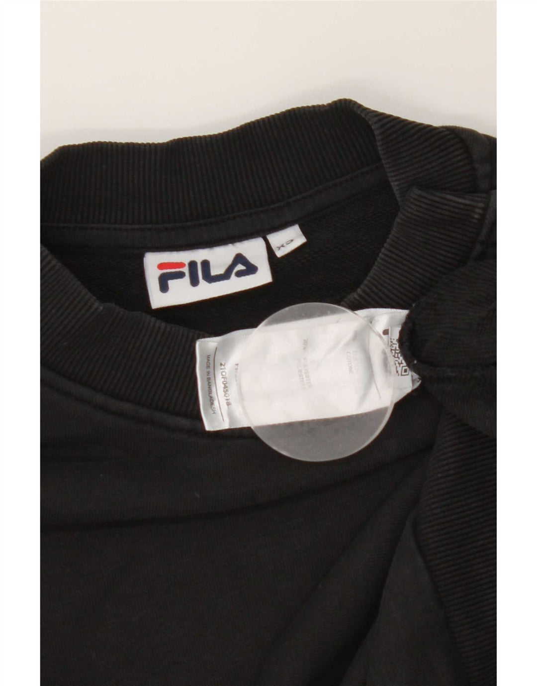 Fila Γυναικείο Φούτερ μεγάλου μεγέθους Jumper UK 6 XS Μαύρο βαμβακερό