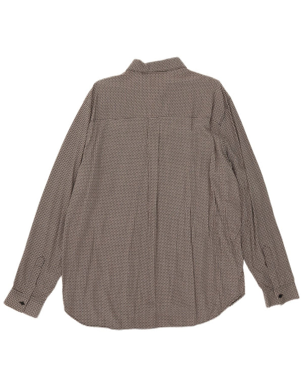 Vintage ανδρικό πουκάμισο μεγάλο γκρι Houndstooth βισκόζη