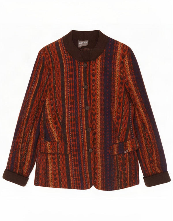 Geiger Womens 5 Button Jacket UK 14 Medium Πολύχρωμο Geometric