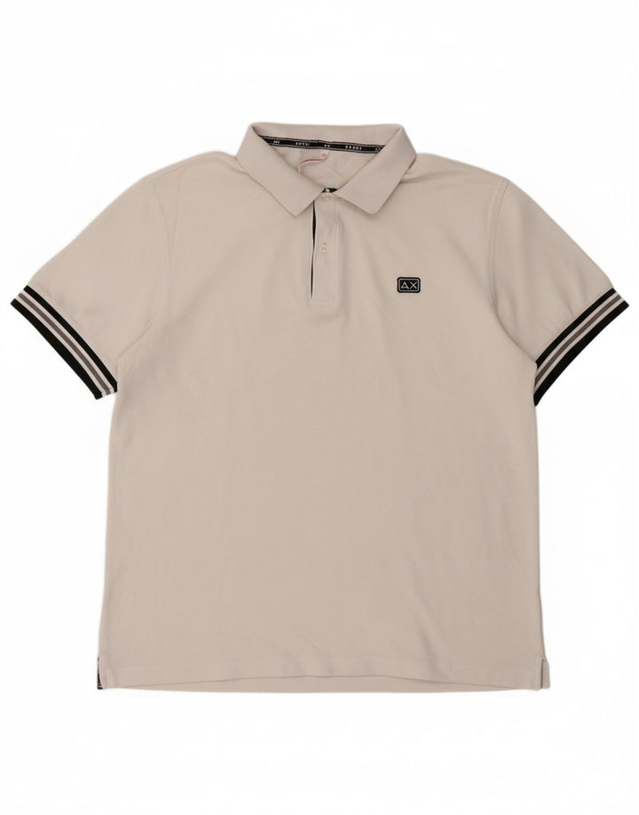 SUN68 Mens Polo Shirt 2XL White Cotton