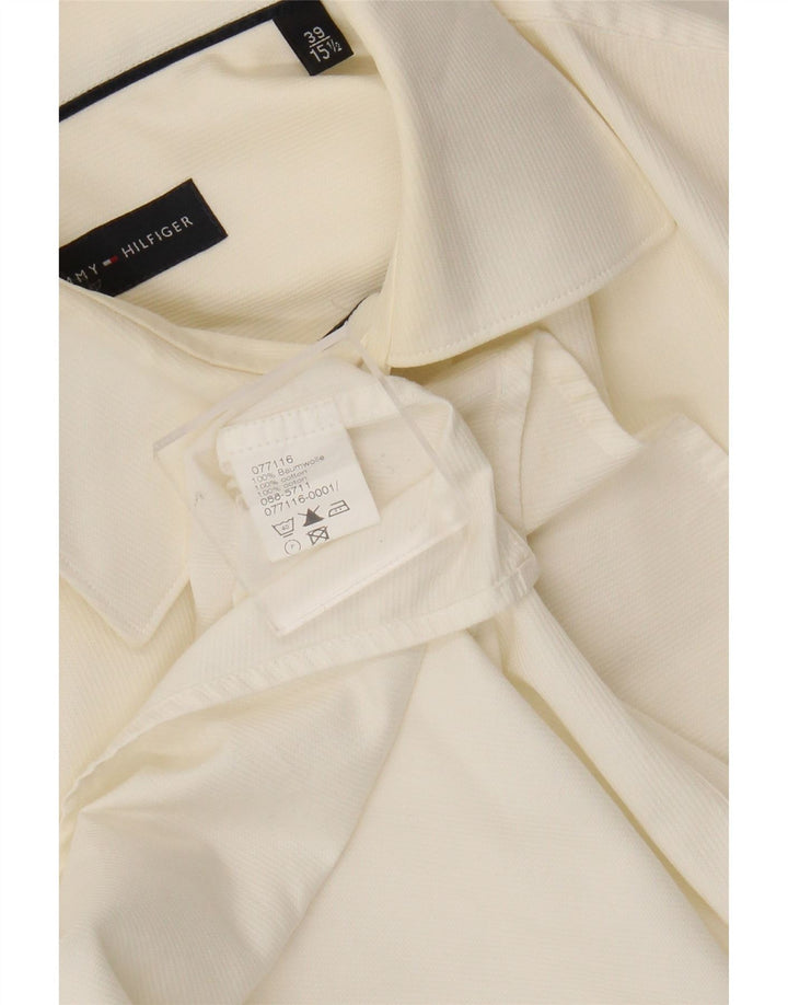 Ανδρικό πουκάμισο Tommy Hilfiger Size 39 15 1/2 Medium Off White Βαμβακερό