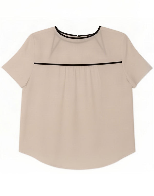 Armani Exchange Womens Blouse Top UK 14 Medium White Colourblock Polyester