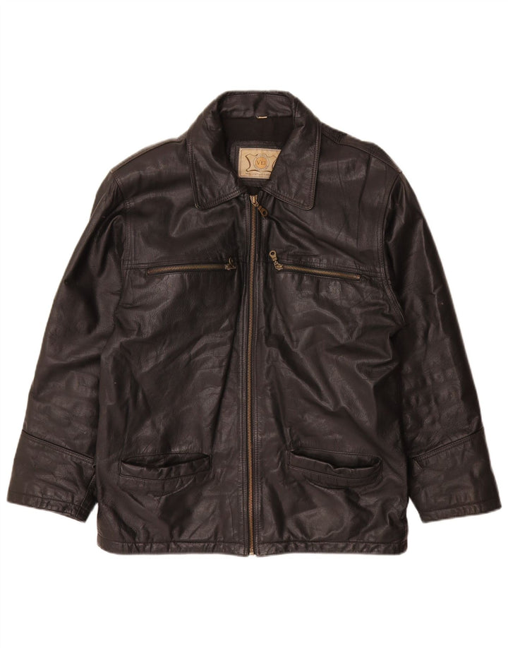 Vintage Ανδρικό Δερμάτινο Μπουφάν UK 38 Medium Black Leather