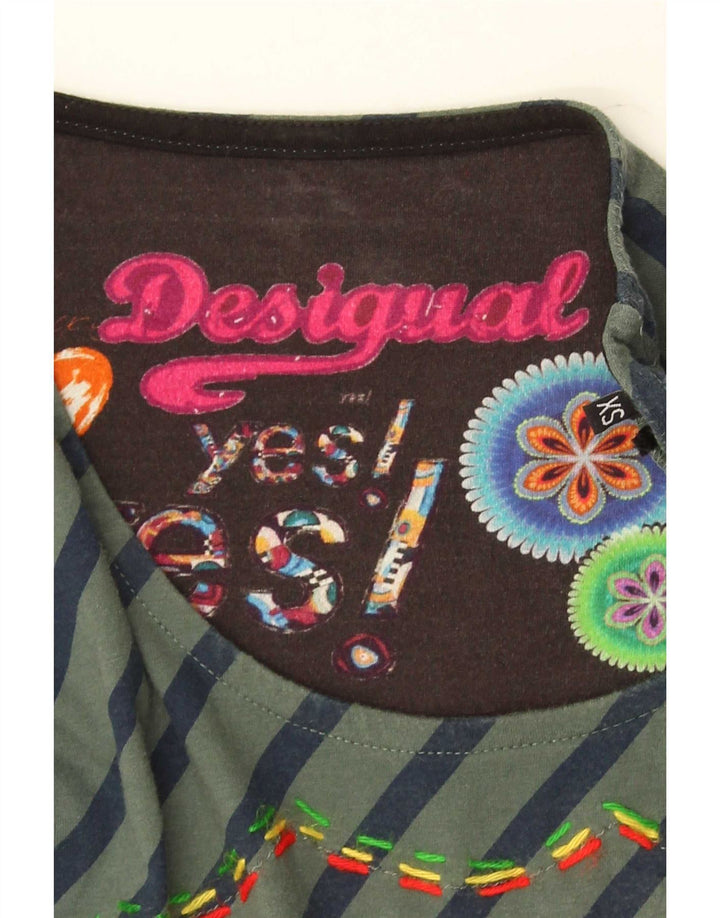 Desigual Γυναικείο Μακρυμάνικο Τοπ UK 6 XS Πολύχρωμο Patchwork