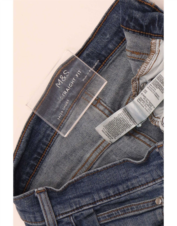 Ανδρικό τζιν ίσιο Marks & Spencer W34 L29 Μπλε βαμβακερό