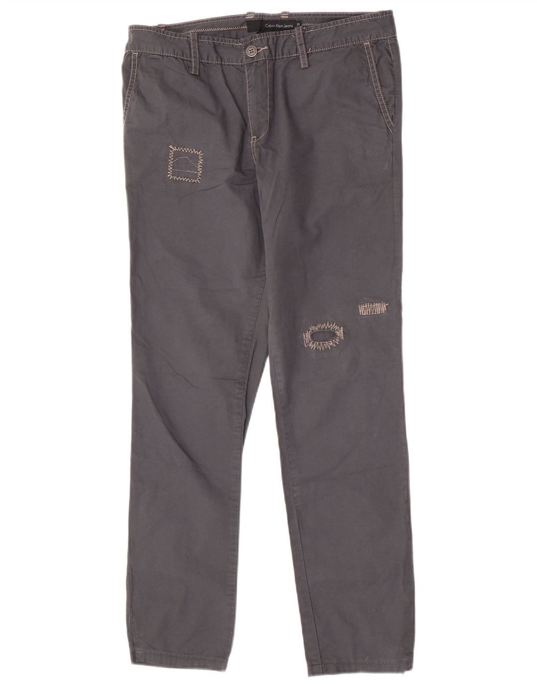 Γυναικείο ίσιο παντελόνι Chino Calvin Klein W28 L29 Γκρι