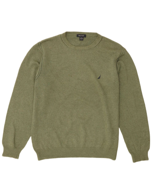 Ανδρικό πουλόβερ Nautica Boat Neck Jumper Μεγάλο Χακί Βαμβακερό