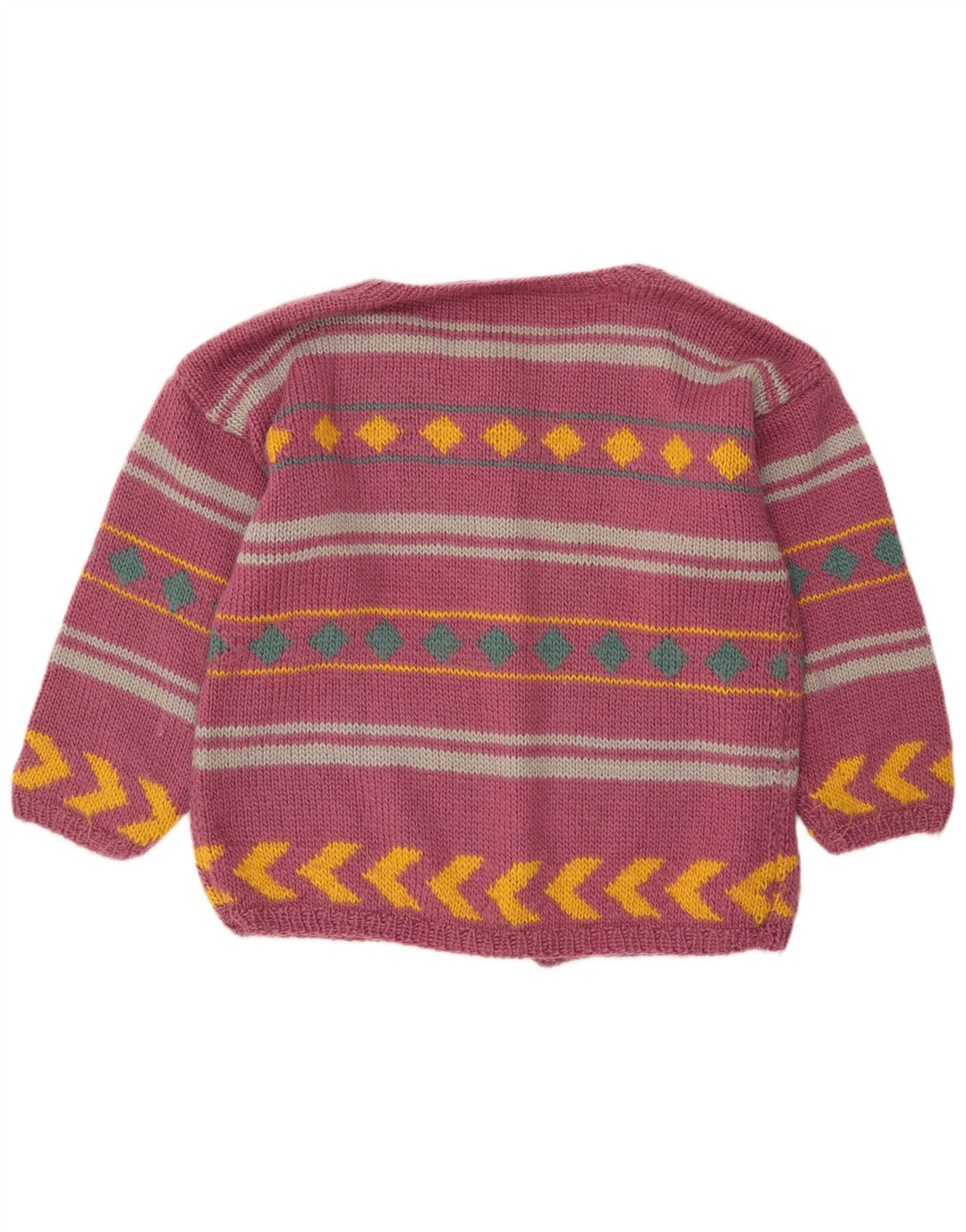 Γυναικείο πουλόβερ με ζακέτα VINTAGE UK 18 XL Μωβ ριγέ