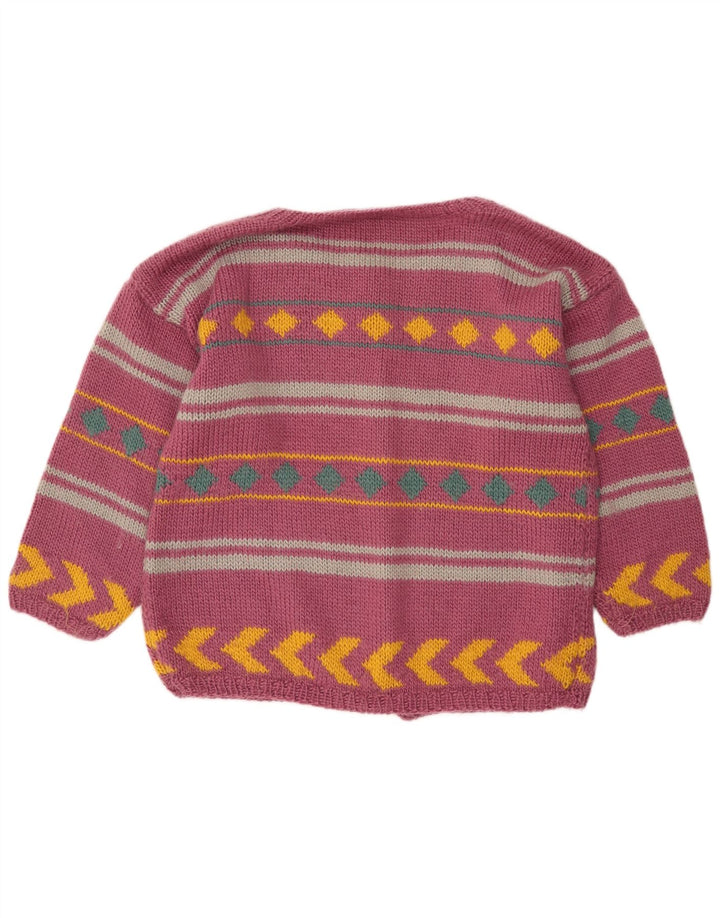 Γυναικείο πουλόβερ με ζακέτα VINTAGE UK 18 XL Μωβ ριγέ