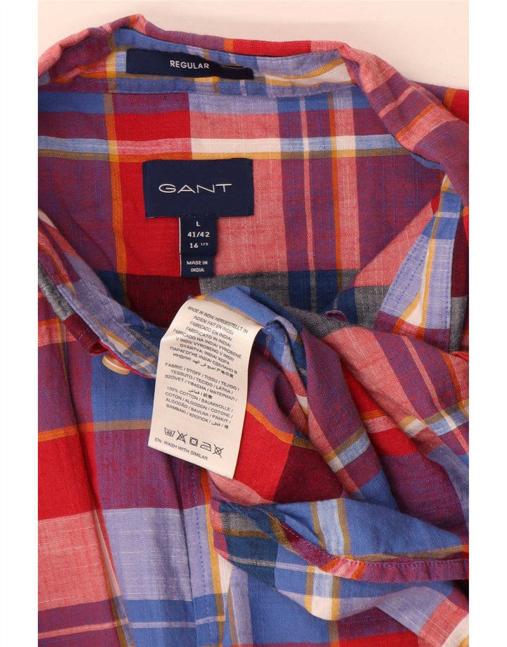 Ανδρικό πουκάμισο Gant Regular Fit Size 41/42 16 1/2 Large Πολύχρωμο Check