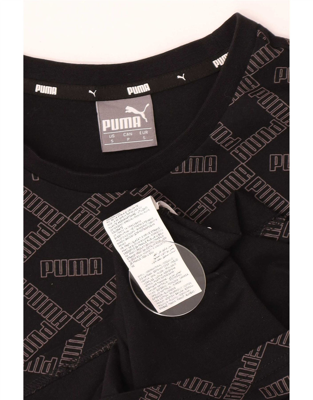Ανδρικό γραφικό μπλουζάκι Puma, μικρό μαύρο βαμβακερό