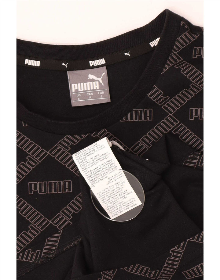 Ανδρικό γραφικό μπλουζάκι Puma, μικρό μαύρο βαμβακερό