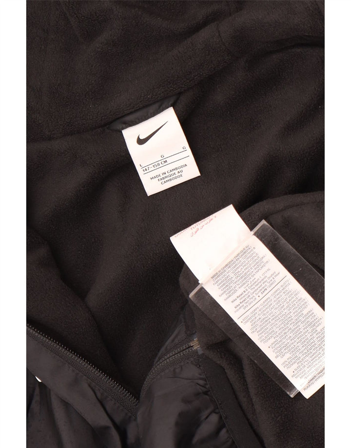 Μπουφάν Nike Boys με κουκούλα Windbreaker 12-13 ετών Μεσαίο μαύρο πολυεστέρα