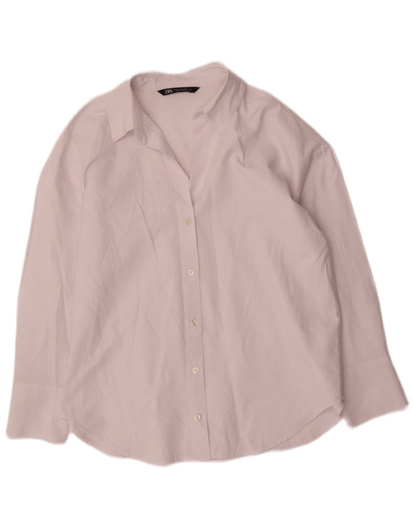 Zara Γυναικείο πουκάμισο Oversized UK 6 XS Λευκό βαμβακερό