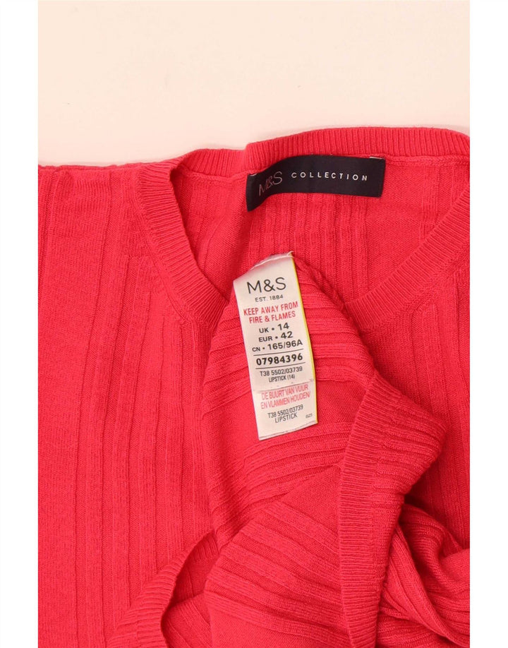 Marks & Spencer Γυναικείο πουλόβερ Crop Crew Neck Jumper UK 14 Medium Pink