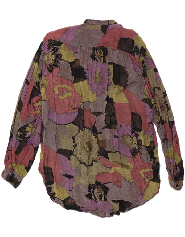 VINTAGE Γυναικείο πουκάμισο Longline Μπλούζα EU 36/38 Μεσαίο Πολύχρωμο Floral