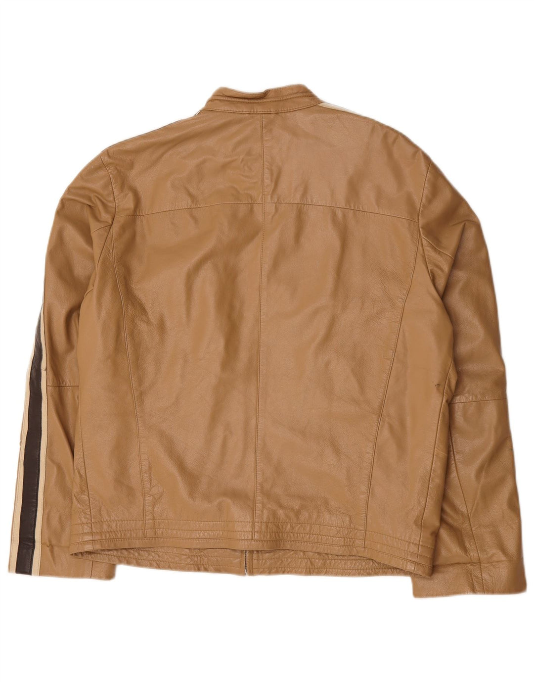 Vintage Ανδρικό Δερμάτινο Μπουφάν IT 54 XL Beige Colourblock Leather