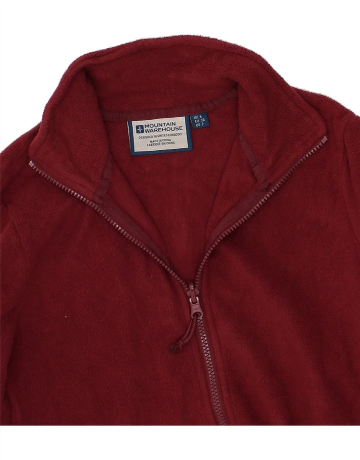 MOUNTAIN WAREHOUSE Womens Fleece Jacket UK 6 XS  Maroon Polyester Vintage Mountain Warehouse and Second-Hand Mountain Warehouse from Messina Hembry 