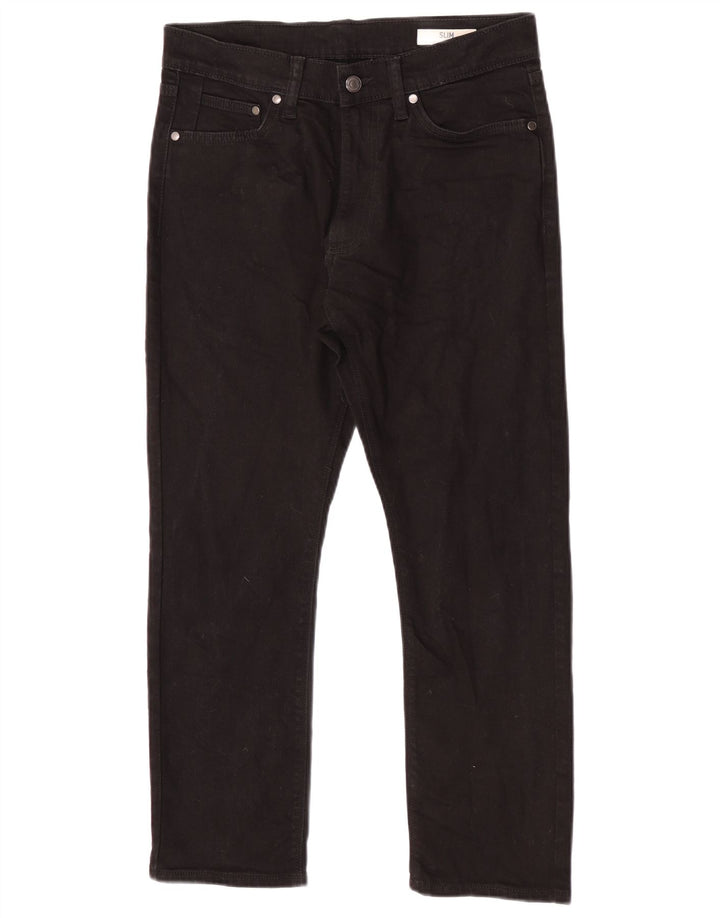 Marks & Spencer Ανδρικό Slim Jeans W30 L27 Μαύρο βαμβακερό
